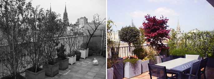 Aménagement paysager d'une terrasse avec vue à Marseille