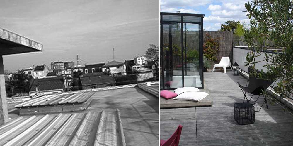 Réalisations d'un toit-terrasse en photo avant - après