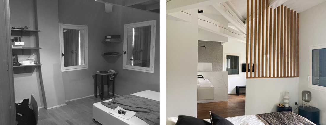 Avant-aprés : Décloisonnement de la chambre parentale