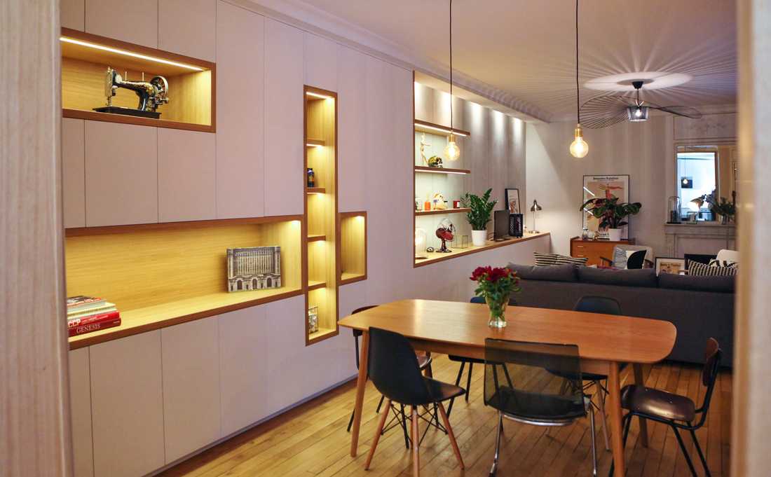 Travaux d'aménagement et de rénovation par un architecte d'intérieur pour optimiser la lumière naturelle dans un appartement sombre