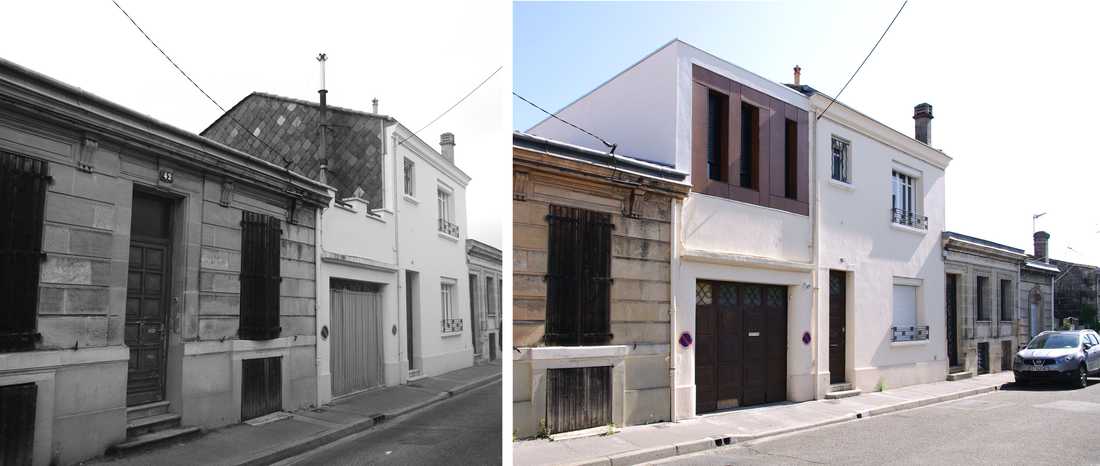 Avant - après : ajout d'une extension à une maison de ville à Marseille