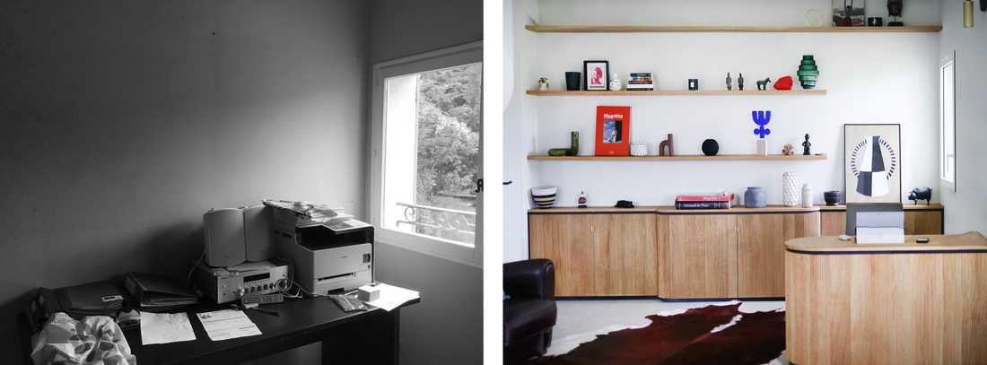 Avant-aprés : Création d'un espace bureau lumineux par un architecte d'intérieur